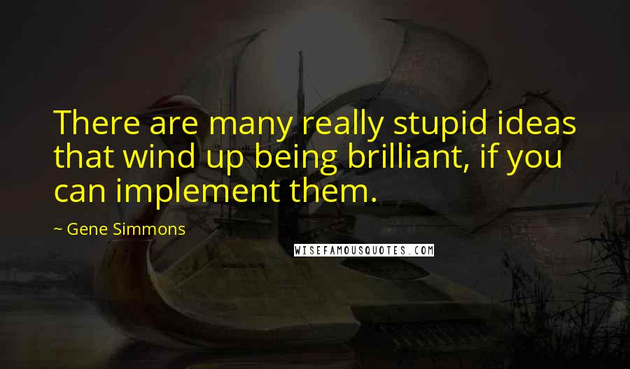 Gene Simmons Quotes: There are many really stupid ideas that wind up being brilliant, if you can implement them.