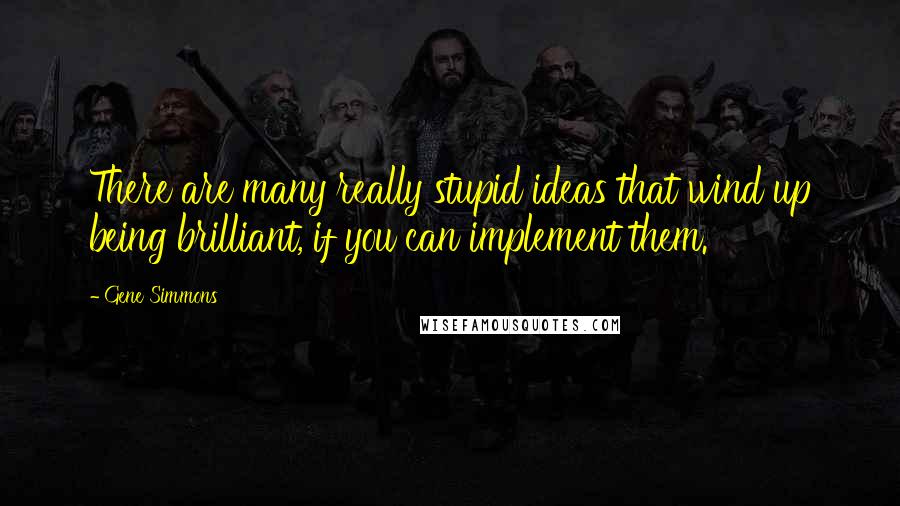 Gene Simmons Quotes: There are many really stupid ideas that wind up being brilliant, if you can implement them.