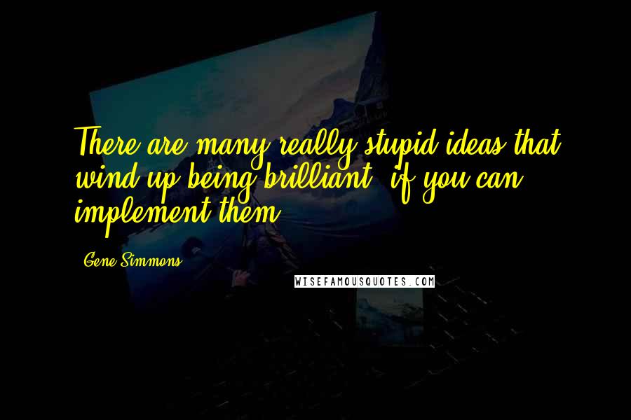 Gene Simmons Quotes: There are many really stupid ideas that wind up being brilliant, if you can implement them.
