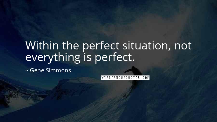 Gene Simmons Quotes: Within the perfect situation, not everything is perfect.