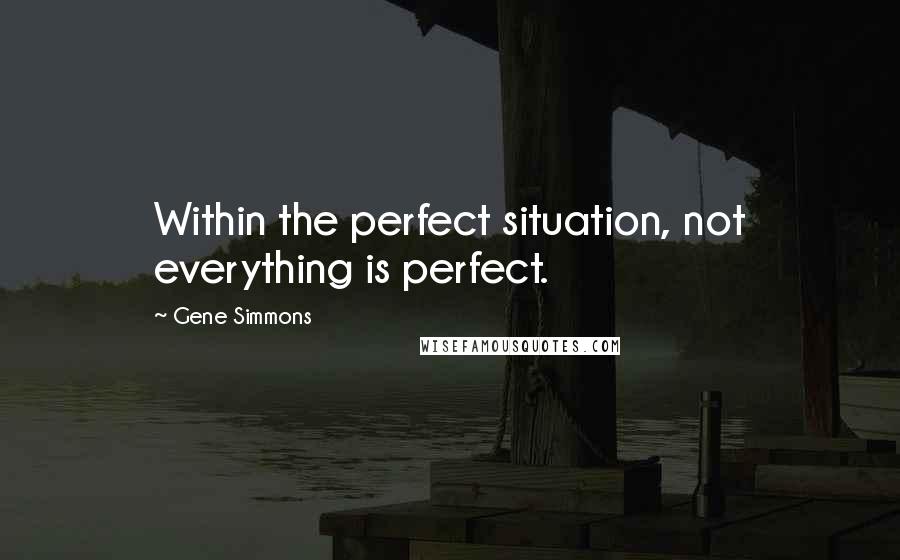 Gene Simmons Quotes: Within the perfect situation, not everything is perfect.