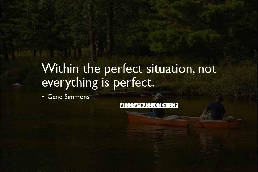 Gene Simmons Quotes: Within the perfect situation, not everything is perfect.