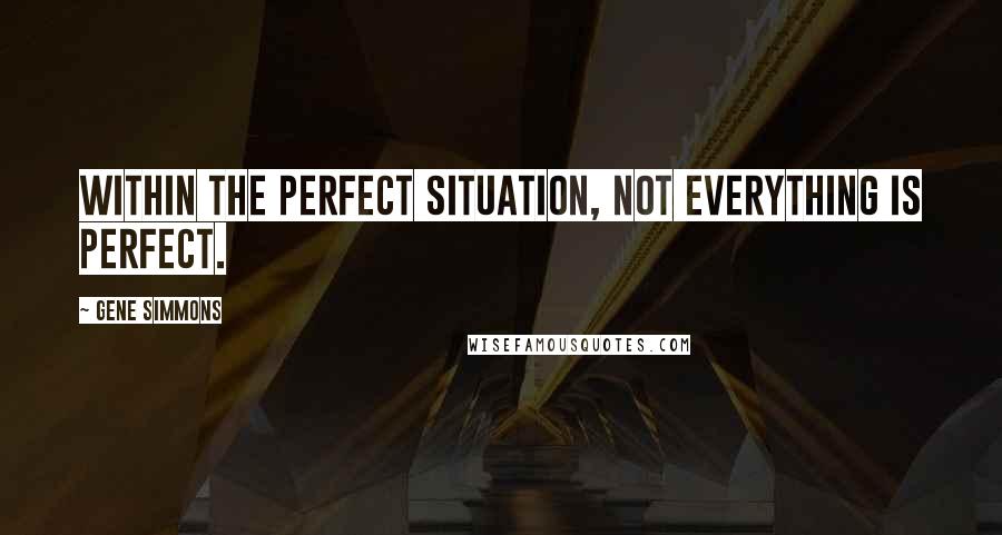 Gene Simmons Quotes: Within the perfect situation, not everything is perfect.