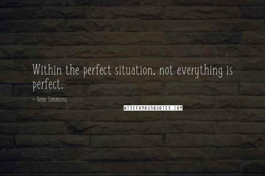 Gene Simmons Quotes: Within the perfect situation, not everything is perfect.