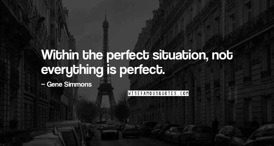 Gene Simmons Quotes: Within the perfect situation, not everything is perfect.