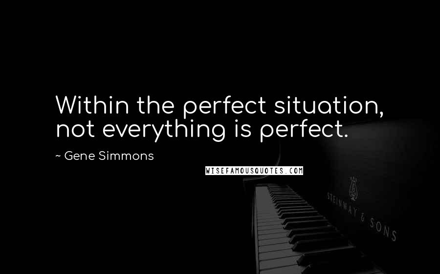 Gene Simmons Quotes: Within the perfect situation, not everything is perfect.