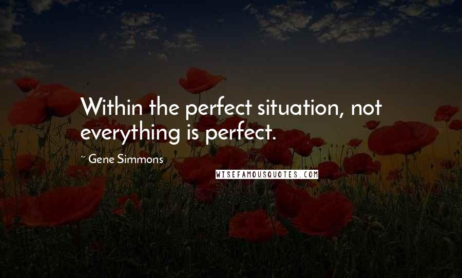 Gene Simmons Quotes: Within the perfect situation, not everything is perfect.