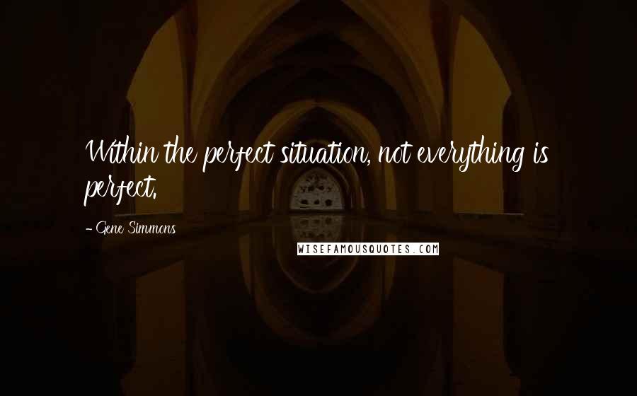 Gene Simmons Quotes: Within the perfect situation, not everything is perfect.