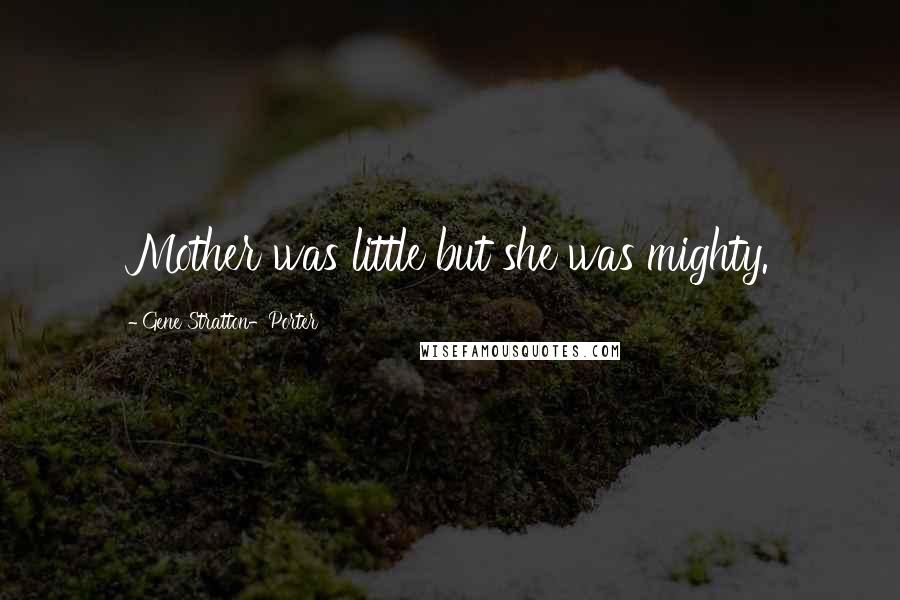 Gene Stratton-Porter Quotes: Mother was little but she was mighty.