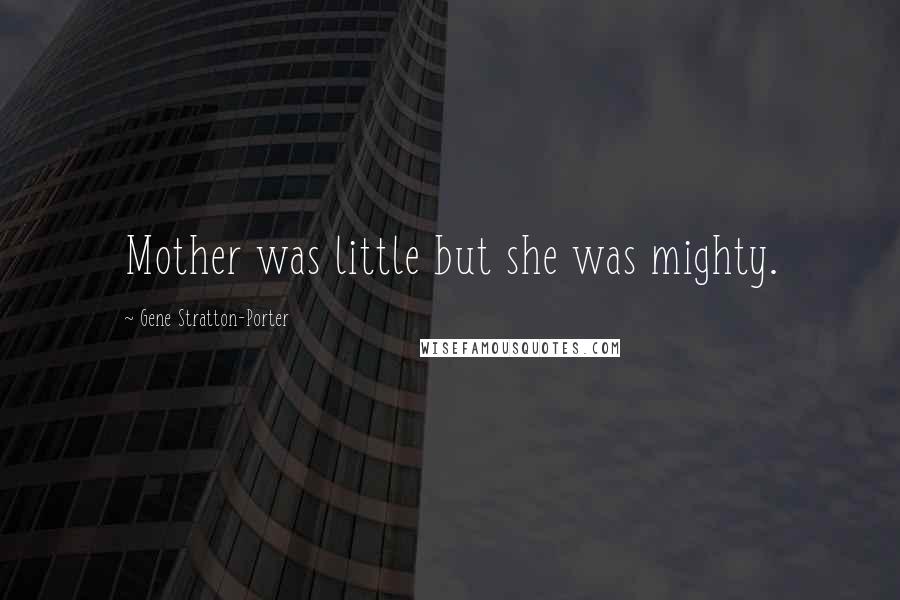 Gene Stratton-Porter Quotes: Mother was little but she was mighty.