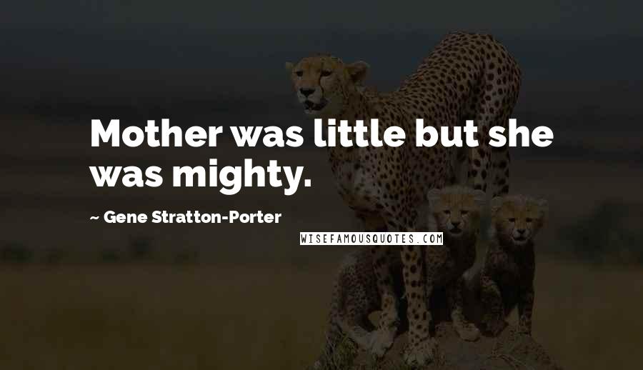 Gene Stratton-Porter Quotes: Mother was little but she was mighty.