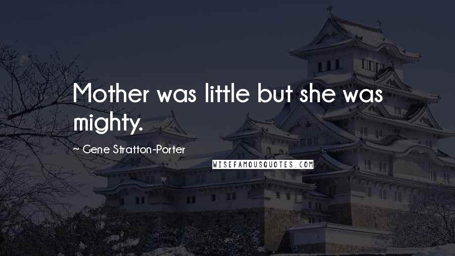 Gene Stratton-Porter Quotes: Mother was little but she was mighty.