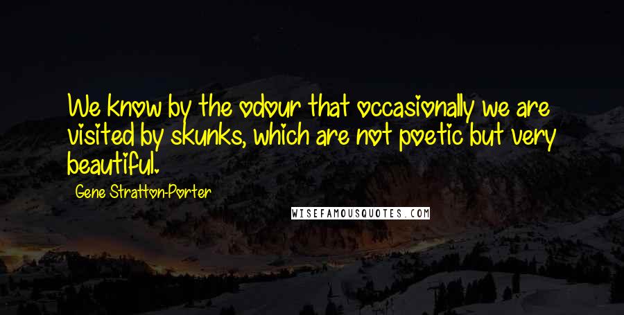 Gene Stratton-Porter Quotes: We know by the odour that occasionally we are visited by skunks, which are not poetic but very beautiful.