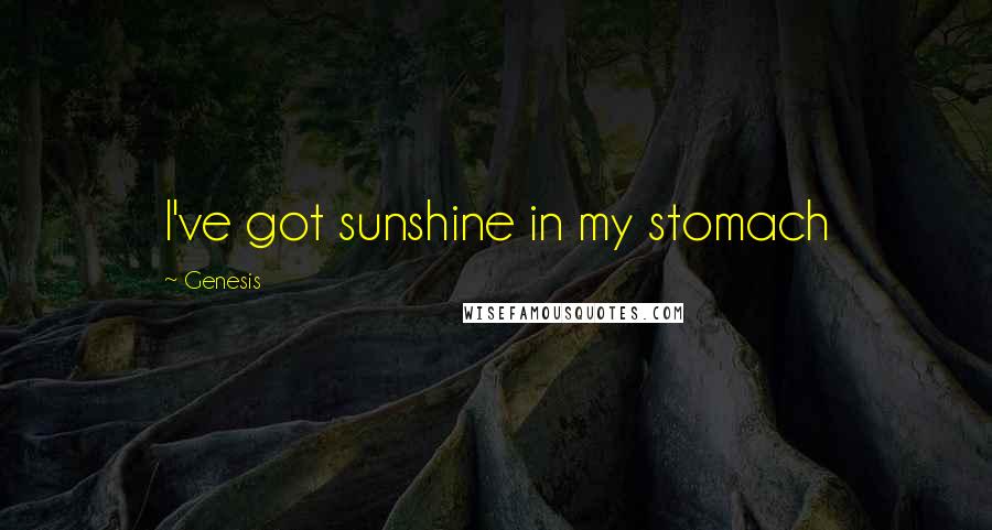 Genesis Quotes: I've got sunshine in my stomach