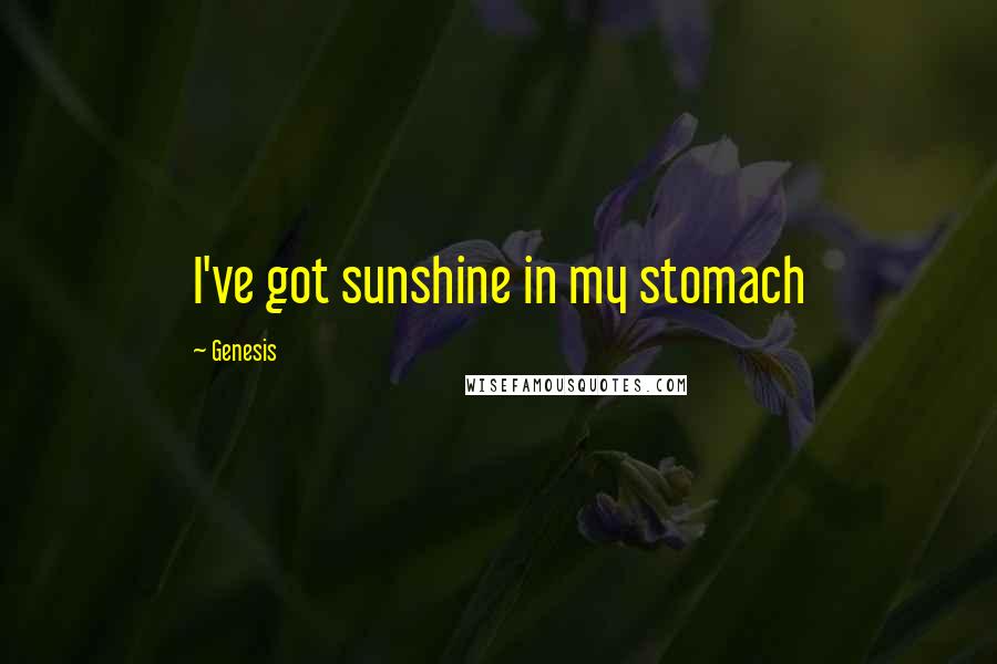 Genesis Quotes: I've got sunshine in my stomach