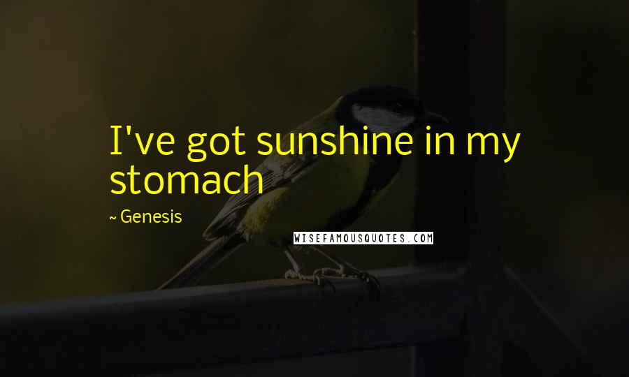 Genesis Quotes: I've got sunshine in my stomach