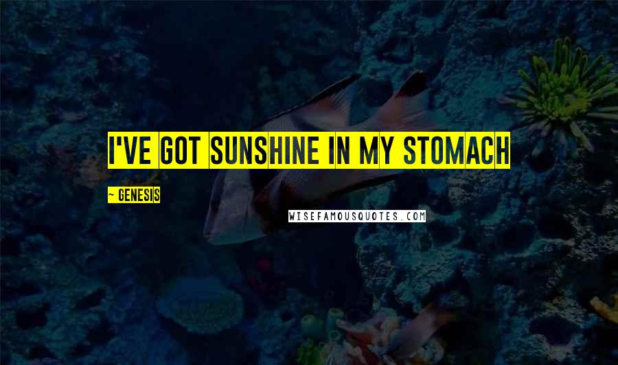 Genesis Quotes: I've got sunshine in my stomach