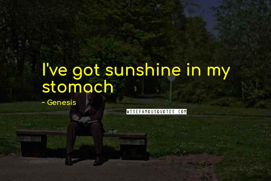 Genesis Quotes: I've got sunshine in my stomach