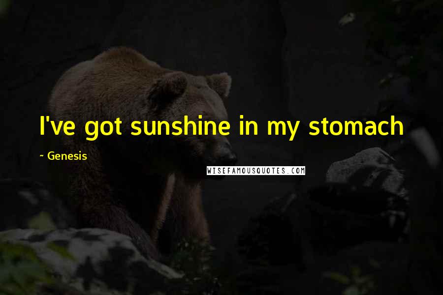 Genesis Quotes: I've got sunshine in my stomach
