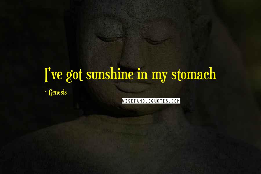 Genesis Quotes: I've got sunshine in my stomach