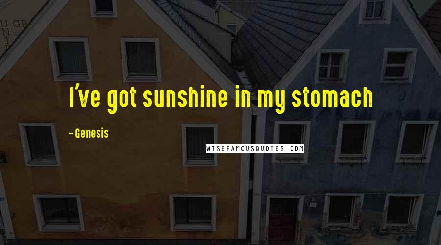 Genesis Quotes: I've got sunshine in my stomach