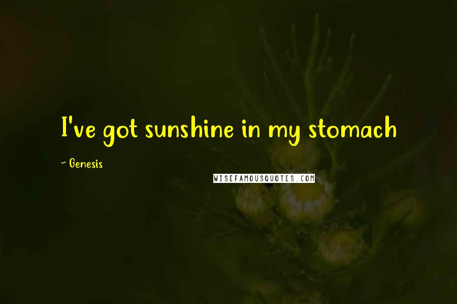 Genesis Quotes: I've got sunshine in my stomach