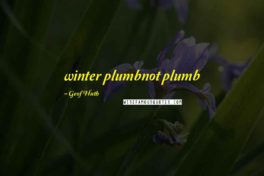 Geof Huth Quotes: winter plumbnot plumb