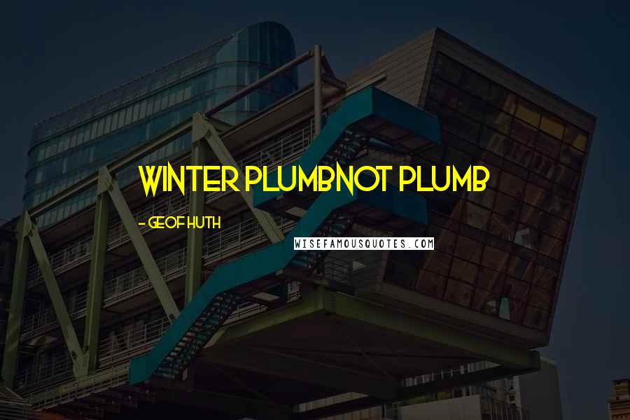 Geof Huth Quotes: winter plumbnot plumb