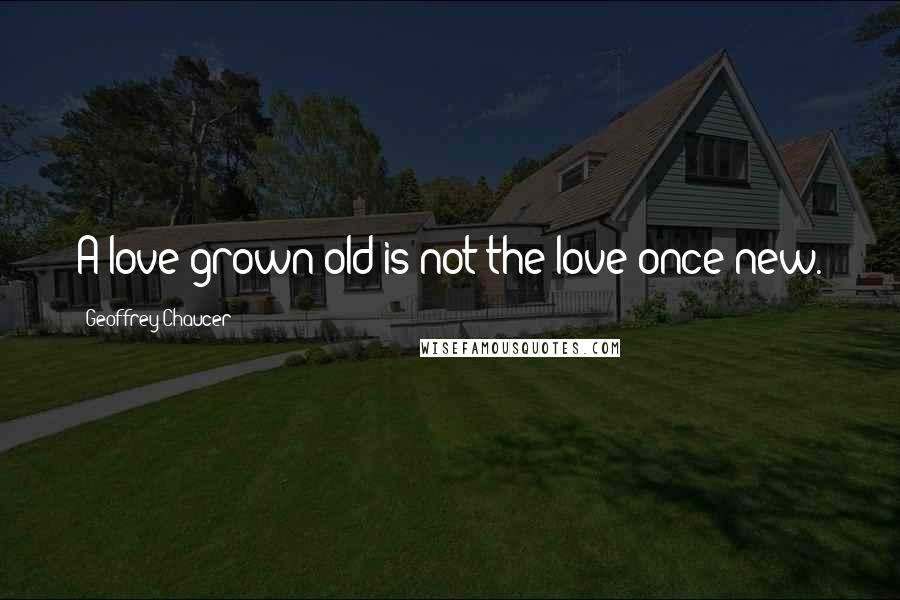 Geoffrey Chaucer Quotes: A love grown old is not the love once new.