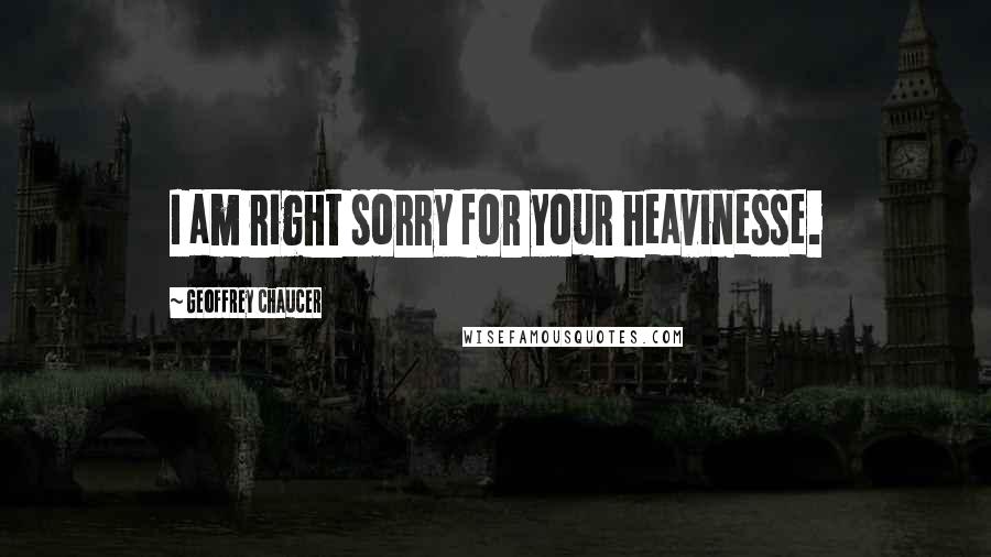 Geoffrey Chaucer Quotes: I am right sorry for your heavinesse.