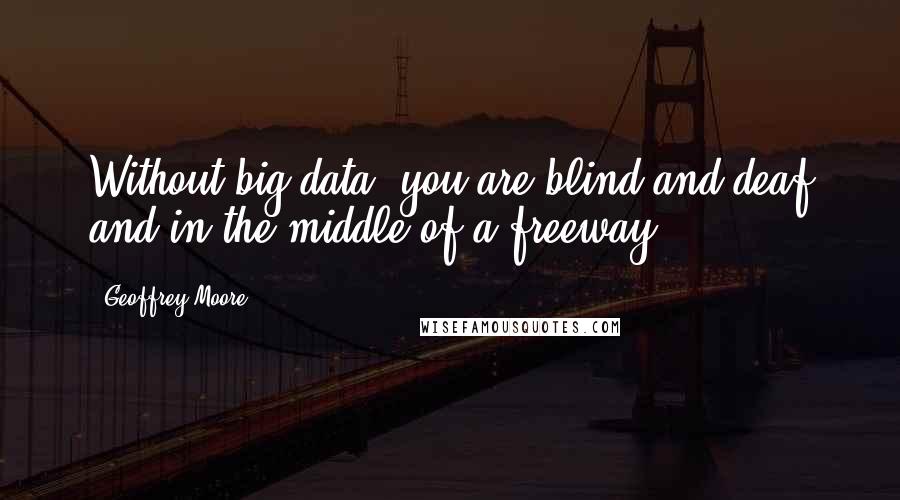 Geoffrey Moore Quotes: Without big data, you are blind and deaf and in the middle of a freeway.