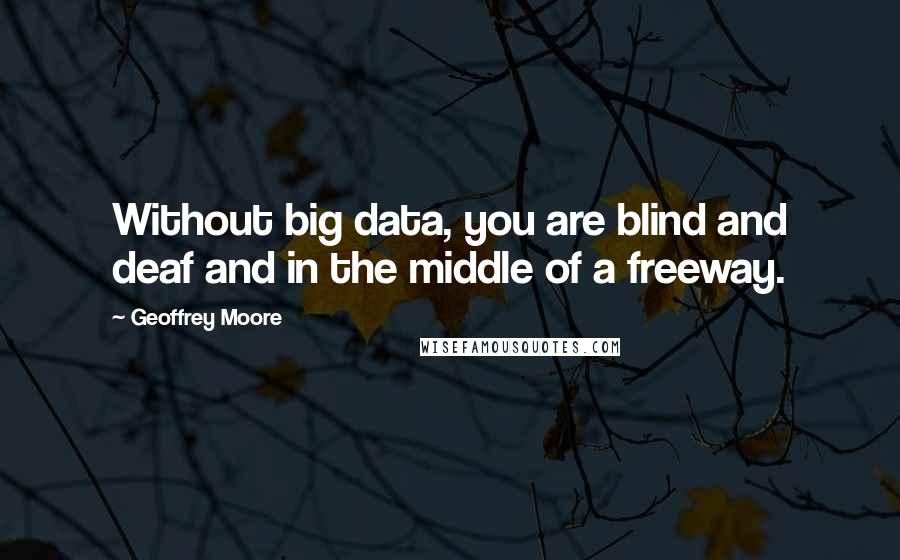 Geoffrey Moore Quotes: Without big data, you are blind and deaf and in the middle of a freeway.