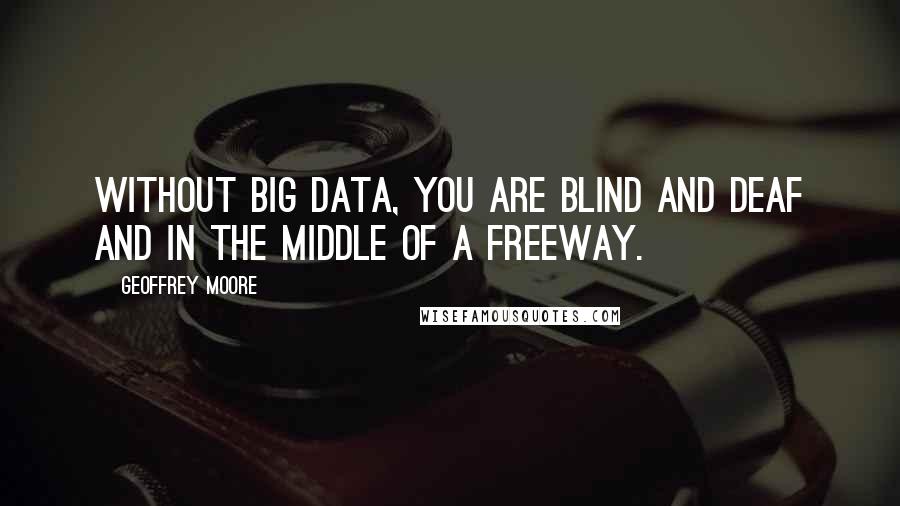 Geoffrey Moore Quotes: Without big data, you are blind and deaf and in the middle of a freeway.