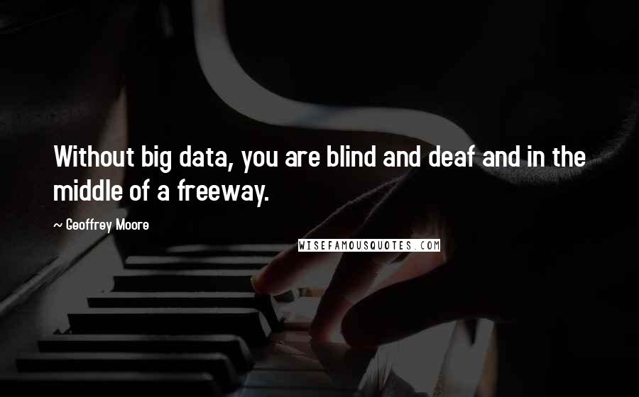Geoffrey Moore Quotes: Without big data, you are blind and deaf and in the middle of a freeway.