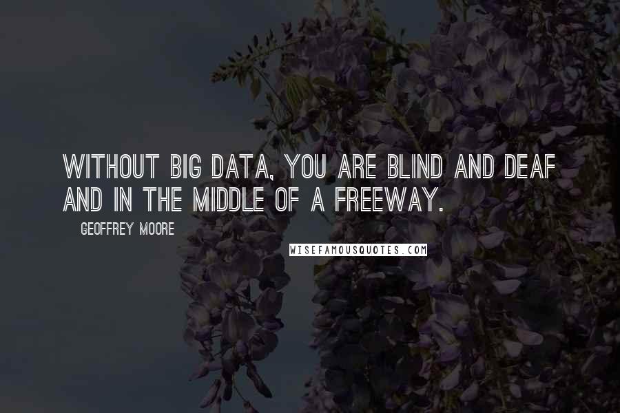 Geoffrey Moore Quotes: Without big data, you are blind and deaf and in the middle of a freeway.