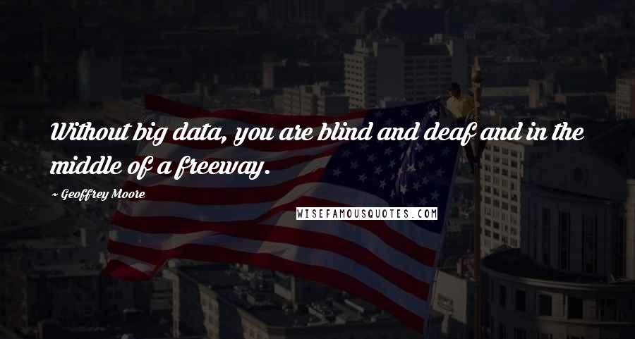 Geoffrey Moore Quotes: Without big data, you are blind and deaf and in the middle of a freeway.