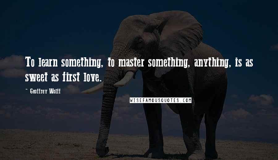 Geoffrey Wolff Quotes: To learn something, to master something, anything, is as sweet as first love.