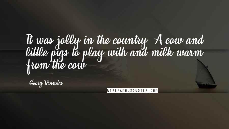 Georg Brandes Quotes: It was jolly in the country. A cow and little pigs to play with and milk warm from the cow.