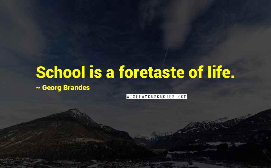 Georg Brandes Quotes: School is a foretaste of life.
