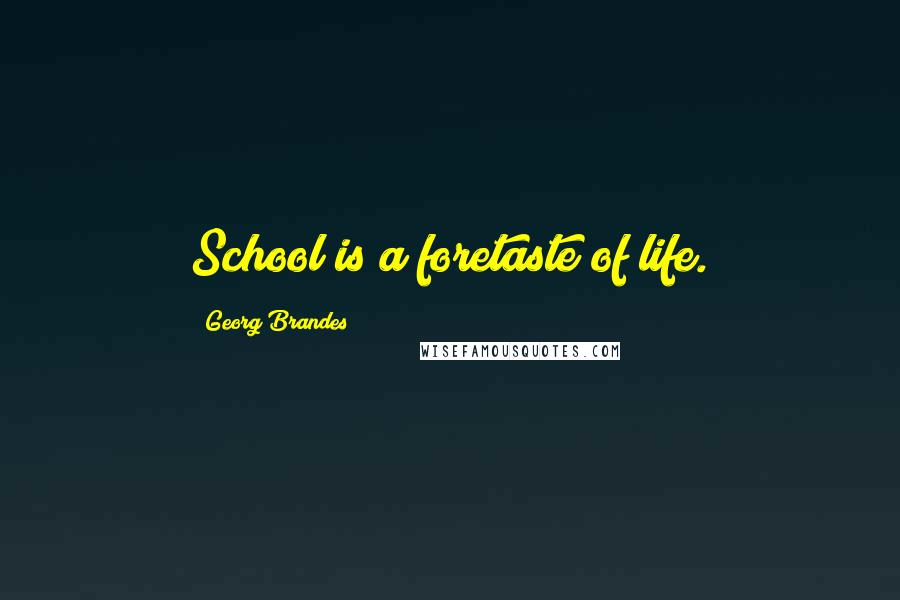 Georg Brandes Quotes: School is a foretaste of life.