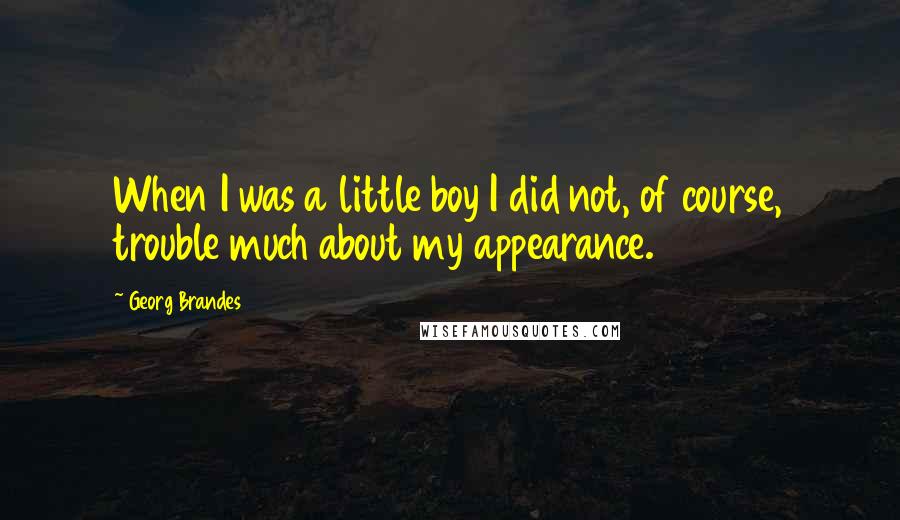 Georg Brandes Quotes: When I was a little boy I did not, of course, trouble much about my appearance.