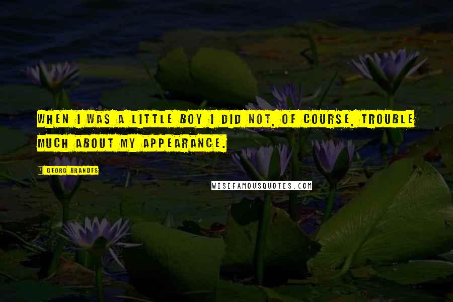 Georg Brandes Quotes: When I was a little boy I did not, of course, trouble much about my appearance.