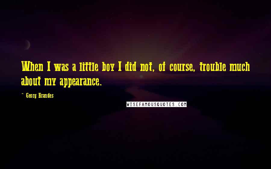 Georg Brandes Quotes: When I was a little boy I did not, of course, trouble much about my appearance.