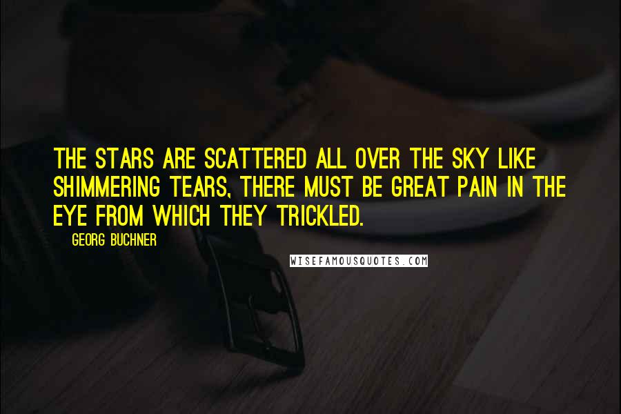 Georg Buchner Quotes: The stars are scattered all over the sky like shimmering tears, there must be great pain in the eye from which they trickled.