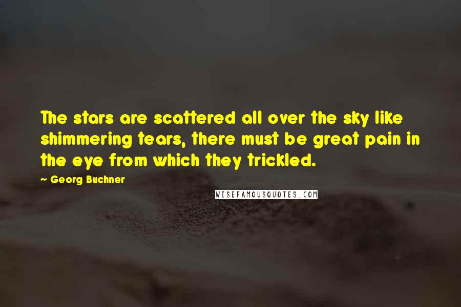 Georg Buchner Quotes: The stars are scattered all over the sky like shimmering tears, there must be great pain in the eye from which they trickled.