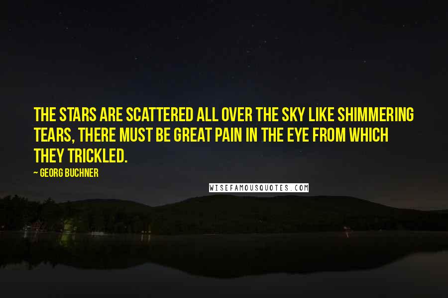 Georg Buchner Quotes: The stars are scattered all over the sky like shimmering tears, there must be great pain in the eye from which they trickled.