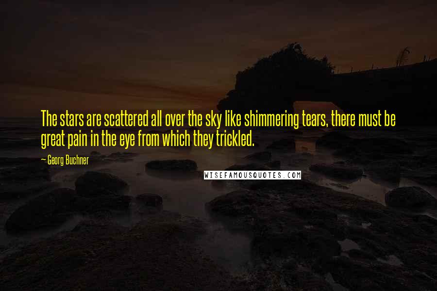 Georg Buchner Quotes: The stars are scattered all over the sky like shimmering tears, there must be great pain in the eye from which they trickled.