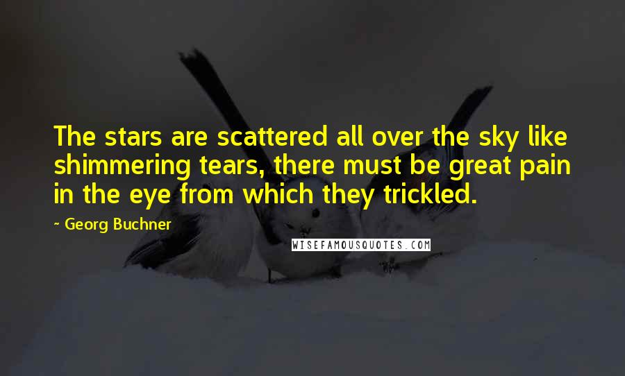 Georg Buchner Quotes: The stars are scattered all over the sky like shimmering tears, there must be great pain in the eye from which they trickled.