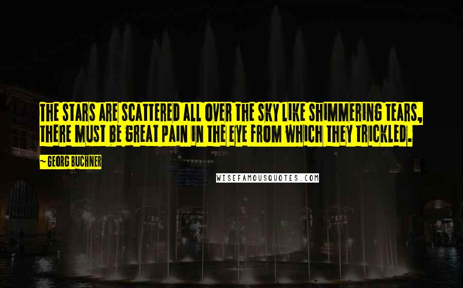 Georg Buchner Quotes: The stars are scattered all over the sky like shimmering tears, there must be great pain in the eye from which they trickled.