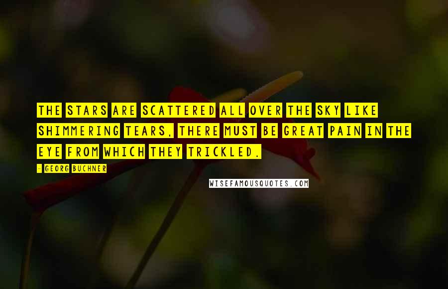 Georg Buchner Quotes: The stars are scattered all over the sky like shimmering tears, there must be great pain in the eye from which they trickled.